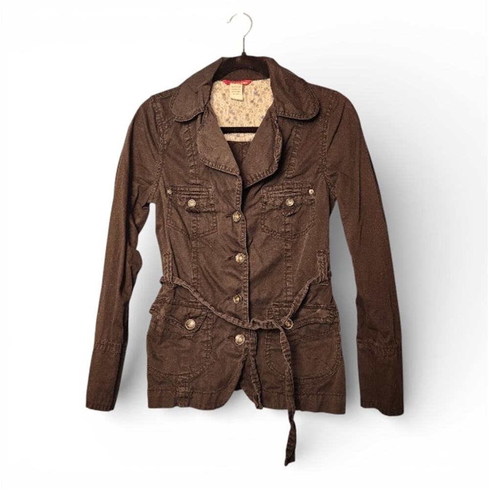 Unionbay Size Medium Black Utility Jacket with Waist Tie
